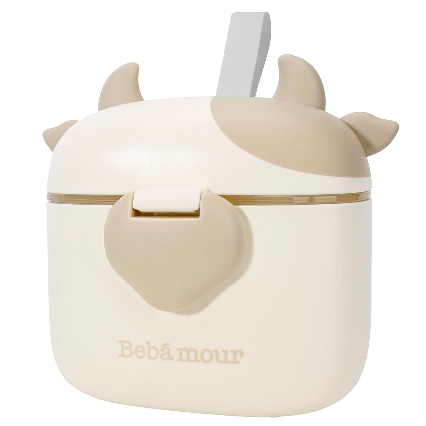 Bebamour Baby Formula Dispenser, BPA Free Portable Milk Powder and Candy Fruit Snack Storage Container with Scoop and Leveller for Travel, 450 ML, Green Cow