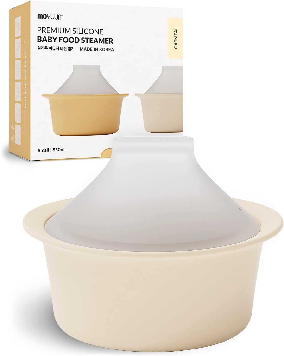 Moyuum Silicone Microwave Steamer | Made in Korea, Baby Food Maker Bowl with Lid, Egg and Vegetable Steam Cooker, Japanese Donabe Inspired Cooking Pot, Dishwasher Safe(Large, Violet)