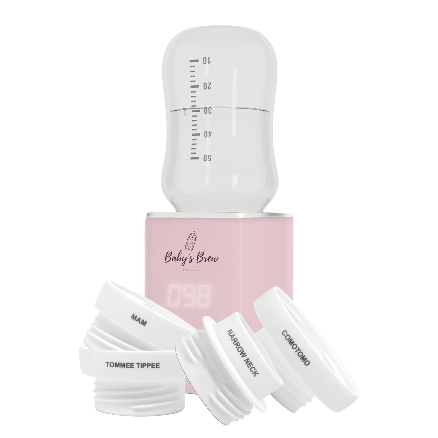 Baby's Brew Portable Bottle Warmer with Adapter Set – Cordless Baby Bottle Warmer for Breastmilk & Formula, Rechargeable, Leak-Proof, Travel-Friendly Milk Warmer, Marble