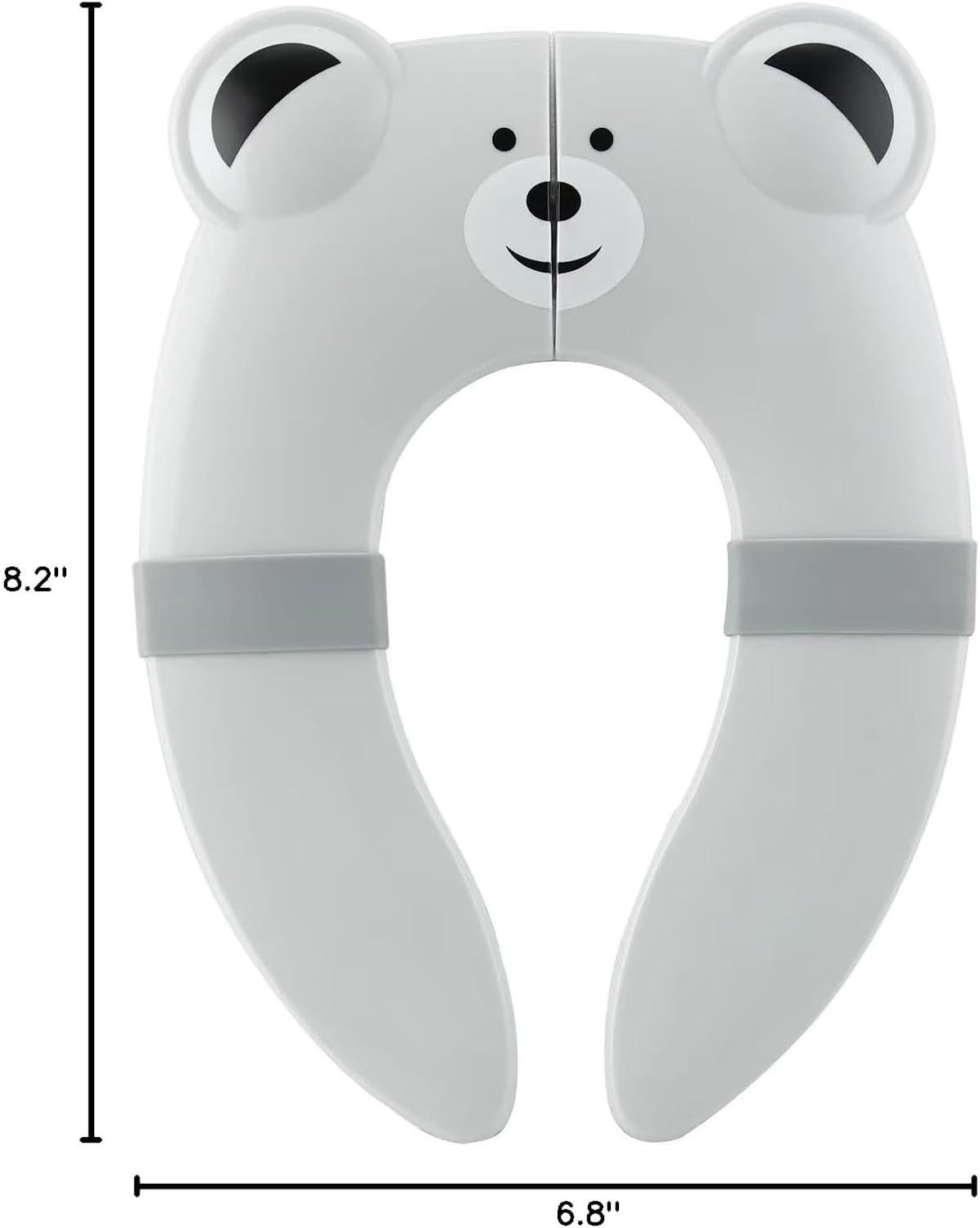 PandaEar Toilet Seat Cover | Folding Travel Toilet Seat for Children and Potty Training | Portable Silicone Toilet Seat for Toddlers, Boys & Girls with Non-Slip Silicone Pads -Panda
