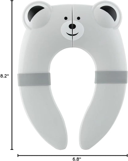 PandaEar Toilet Seat Cover | Folding Travel Toilet Seat for Children and Potty Training | Portable Silicone Toilet Seat for Toddlers, Boys & Girls with Non-Slip Silicone Pads -Panda