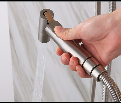 Hand Held Sprayer Toilet Attachment Stainless Steel Bathroom Bidet Spray Set, Multi-Function for Cloth Diaper Sprayer, Toilet Or Wall Mounted, Pets Shower - Stainless Steel,c