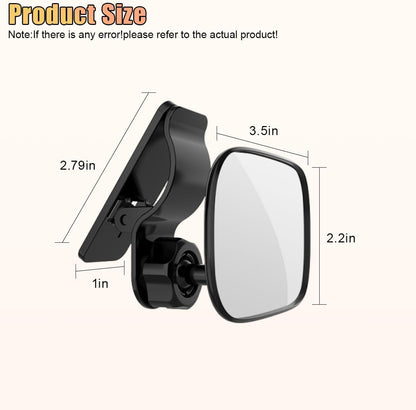 Car Interior Rearview Baby Mirror, Adjustable Wide Angle Windshield Backseat Mirror with Suction Cup, Universal Car Safety Rearview Accessories for Viewing Rear Passengers (HD-155)