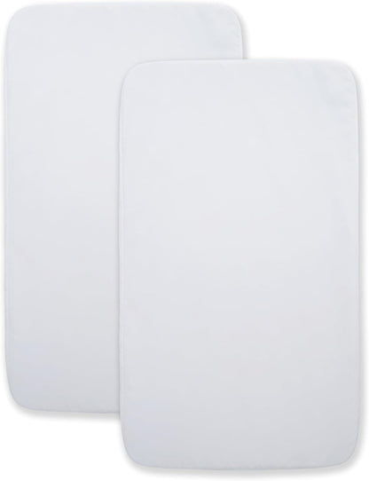 HALO BassiNest Beside Sleeper Fitted Sheets, 100% Organic Cotton, 2 Pack