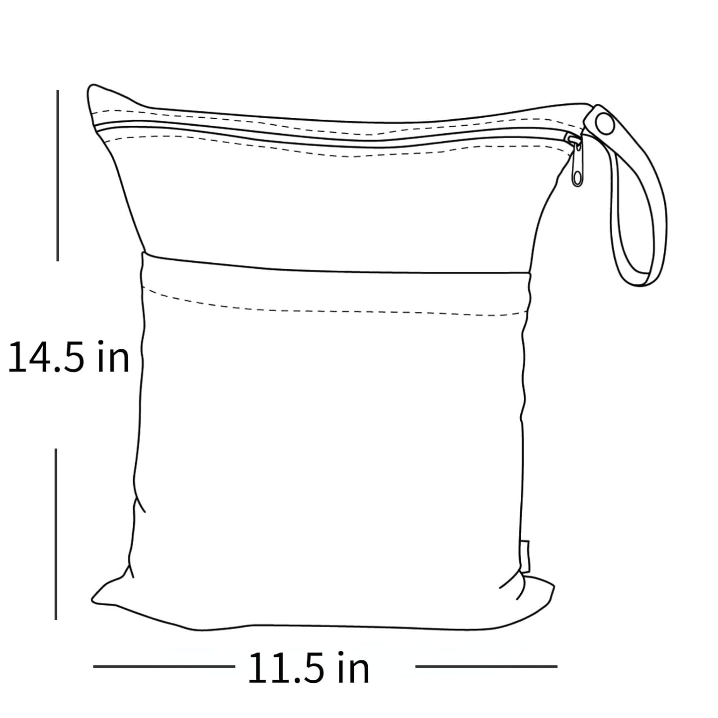 ALVA ALVABABY 3 Cloth Diaper Wet Dry Bags Waterproof Reusable with Two Zippered Pockets Travel Beach Pool Daycare Soiled Baby Items Yoga Gym Bag for Swimsuits or Wet Clothes Small medium Large - Colors B