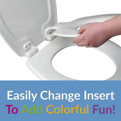 Mayfair NextStep Slow-Close Toilet Seat with Built-In Toddler Potty Training Seat, Removable, White, Round