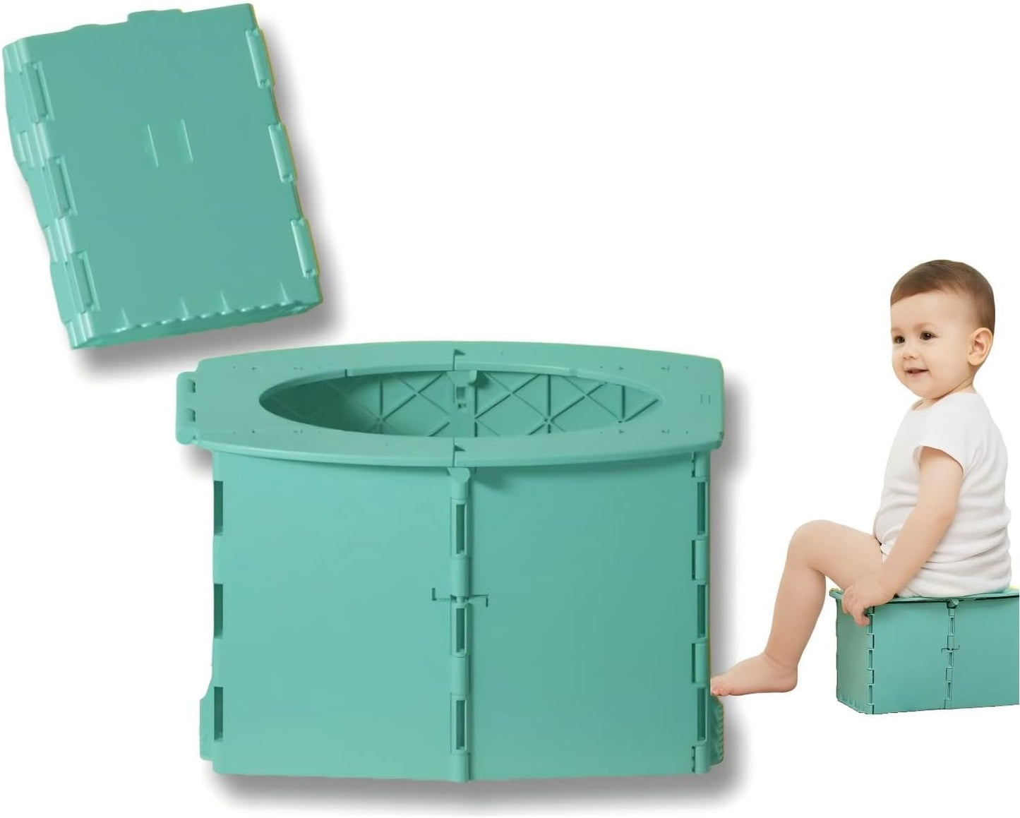 VUFVOID Travel Potty for Kids, Reusable Portable Folding Potty for Toddler, Travel Foldable Toilet for Travel Outdoor Camping, Toddler Potty Seat for Baby Training (Yellow)