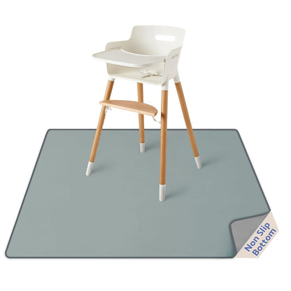 Blissful Diary Baby Splat Mat for Under High Chair, 50.4 x 50.4 Inch Wipeable Splash Mat, Waterproof and Washable, Anti-Slip Floor Protector, Retro Rainbow