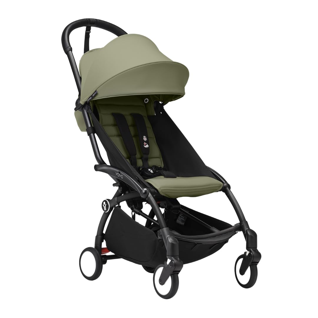 Stokke YOYO3 Stroller from 6 Months - Includes Black Frame, Seat Cushion & Canopy - Folds in & Out in a Flash - Light & Compact - Carry-On Compatible