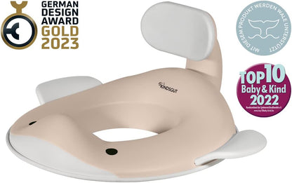Kindsgut Whale Potty Training Seat for Toddlers – Kids Toilet Seat with Backrest, Non-Slip, Fits Round & Oval Toilet Seats, Designed in Germany, Peach