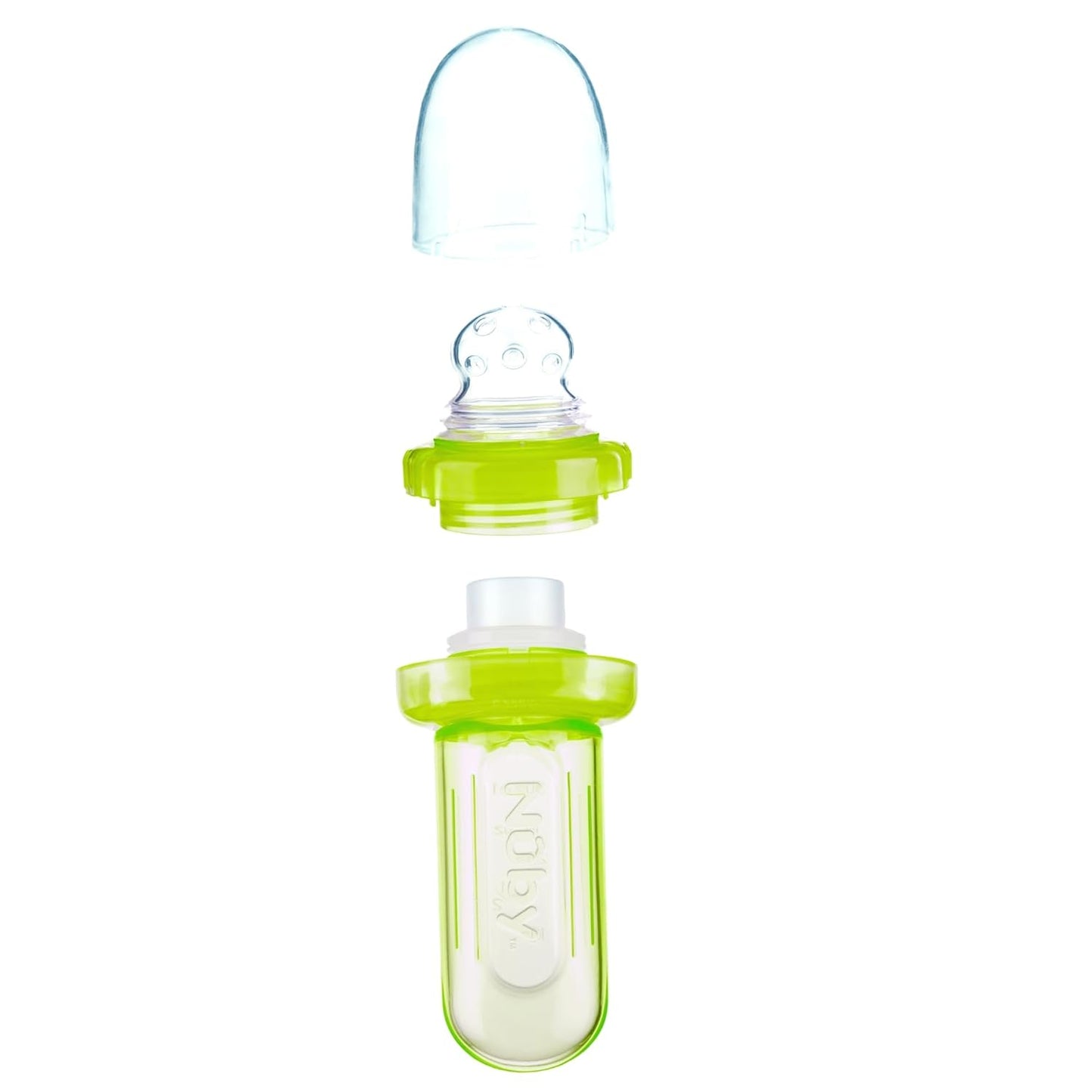 Nuby EZ Squee-Z Silicone Self Feeding Baby Food Dispenser, 1 Count (Pack of 1) - Aqua/Pink/Green, Colors May Vary