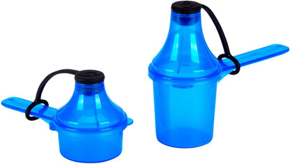 Portable to-Go Scoop, and Funnel System for Pre Workout Supplement Powder, (2 Pack Orange) Spill Proof Container and Dispenser, Gym Shaker Bottle Travel Accessory, The Scoopie (1 TBSP - 2 TBSP)