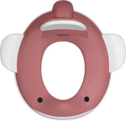 Kindsgut Whale Potty Training Seat for Toddlers – Kids Toilet Seat with Backrest, Non-Slip, Fits Round & Oval Toilet Seats, Designed in Germany, Peach