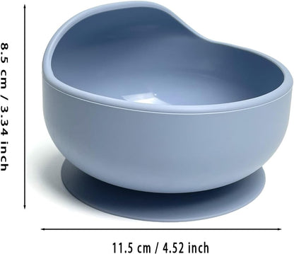 Silicone Suction Baby Bowls, Stay Put Spill Proof Bowls For Toddlers, Food-Grade Soft Flexible Silicone Food Bowl, Perfectly Sized Baby Food Containers, Baby Bowls (Sky blue)