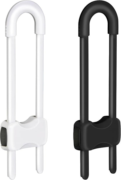 Baby Proofing Cabinets,Cabinet Locks for Babies,2 Pack U-Shaped Child Locks for Cabinets, Child Proof Cabinet Latches,Child Safety Cabinet Locks with Adjustable by SPISPI (1 White,1 Black)