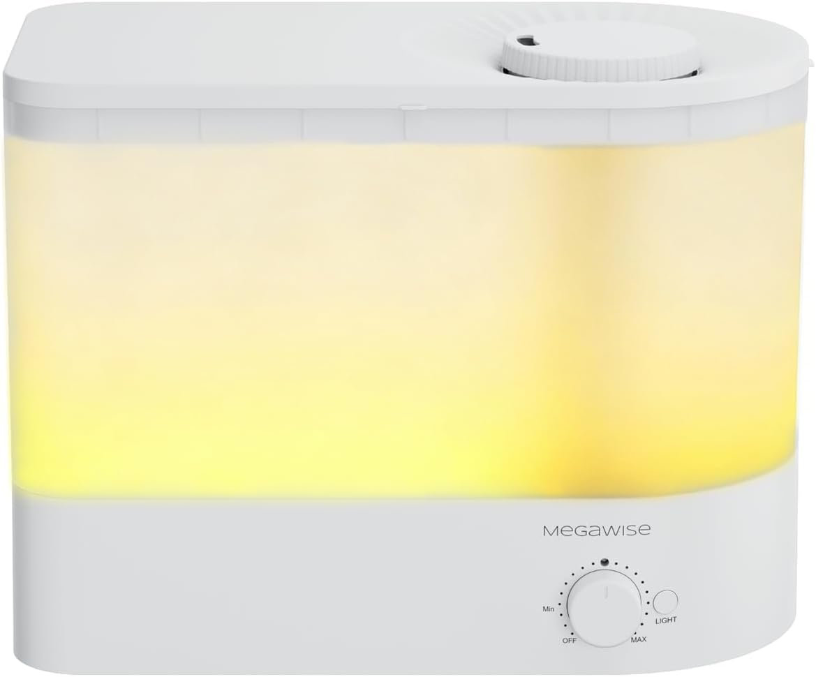 MegaWise Ultrasonic Cool Mist Humidifier SK7620 - 1.5L Capacity, Whisper-Quiet Operation, Adjustable Mist Output, Auto Shut-Off - Ideal for Home, Office, Baby Room, and Bedroom