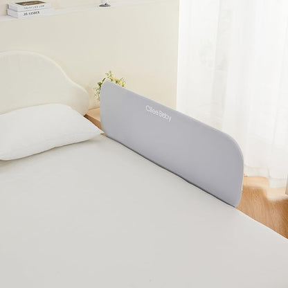 Ciilee Baby Bed Rail for Toddlers Portable Travel Kids Beds Guard Rails for Queen Bed Foldable Children Side Railing for Twin Beds Adjustable Bedrail Barandas para Camas de Niños（Grey,32in