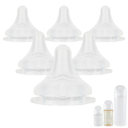 Silicone Nipple for Pigeon Bottle,Size M,Medium Flow Baby Bottle Nipples,3m+ 6 Count