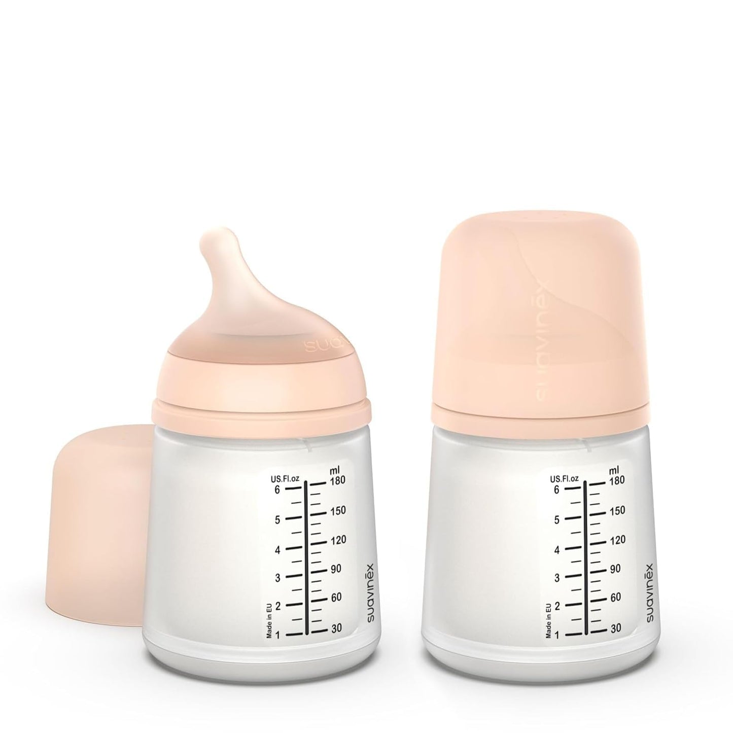 Suavinex Zero Zero Anti Colic Baby Bottle, No 1 Spanish Baby Bottle Brand, Minimizes Bottle Rejection & Nipple Confusion, Perfect for Breastfeeding Babies, 6oz/180mL, Deep Tone, Adaptable Flow Nipple