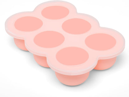 12x1.5oz Baby Food Storage Containers, Baby Food Freezer Tray with Clip Lid Gossamer Pink, Food Grade Silicone Freezer Trays for Purees & Vegetables