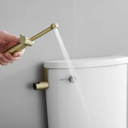 Handheld Bidet Sprayer for Toilet, All Brass Bathroom Toilet Sprayer Bidet Attachment Set, Baby Cloth Diaper Spraying Kit for Pet Bathing and Feminine Care, Brushed Nickel