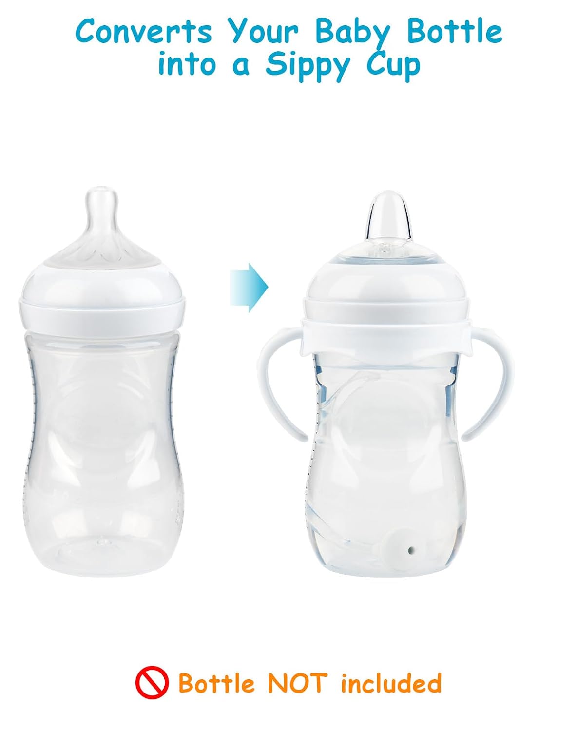 Straw Cup Soft Conversion Kit for Philips Avent Natural Baby Bottle, Toddler Transition Kit with Silicone Straw Top Nipple, Weighted Straw, Bottle Handle, Cleaning Brush, Spill-Proof, BPA-Free, 3-Pack