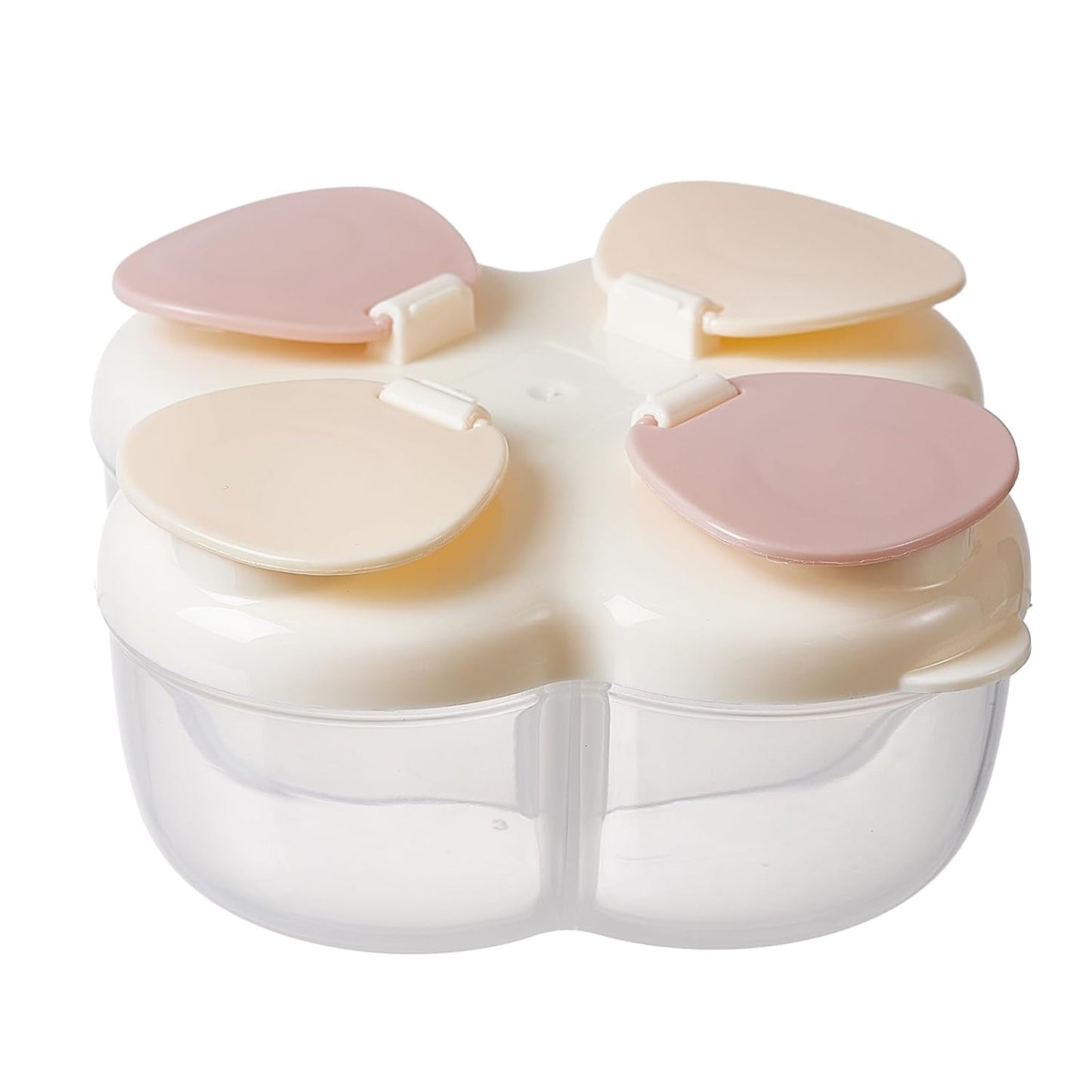 Formula Dispenser No-Spill with Four Compartment, Infant Milk Powder Dispenser Portable On The Go, Kids Snack Formula Containers for Travel Hold Outdoor, Violet