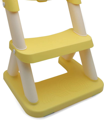 HTTMT- Giraffe Potty Training Toilet Ladder Seat With Upgraded Cushion Step Stool Ladder Toilet Chair/Toilet Trainer for Baby Toddler Kids Children In Pink [P/N: ET-BABY001-PINK STEP]