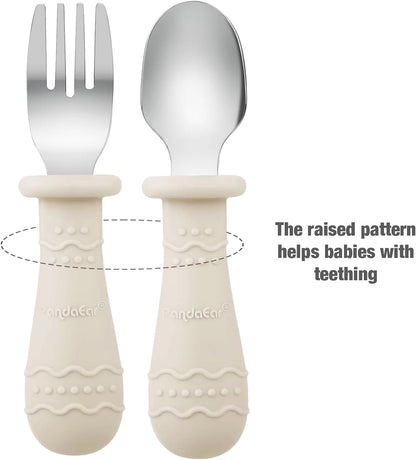 PandaEar 9-Piece Toddler Plates & Utensils Set, 3-Pack Suction Plates with 3 Spoons & 3 Forks, Silicone Baby Feeding Set