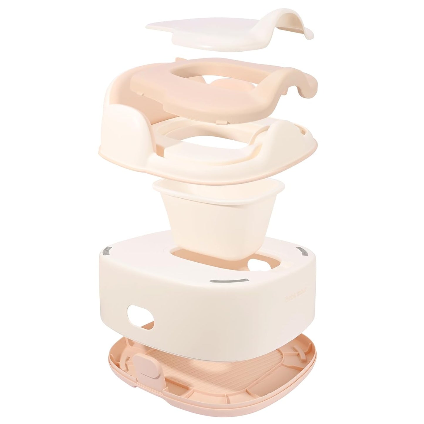 Bebamour Potty Training Toilet 3 in 1 Multi-Functional Potty Seat Detachable Baby Potty Step Stool Anti-Slip Stable Potty Training Toilet with 100 Pack Trash Bags for Baby Toddler Kids(Grey)
