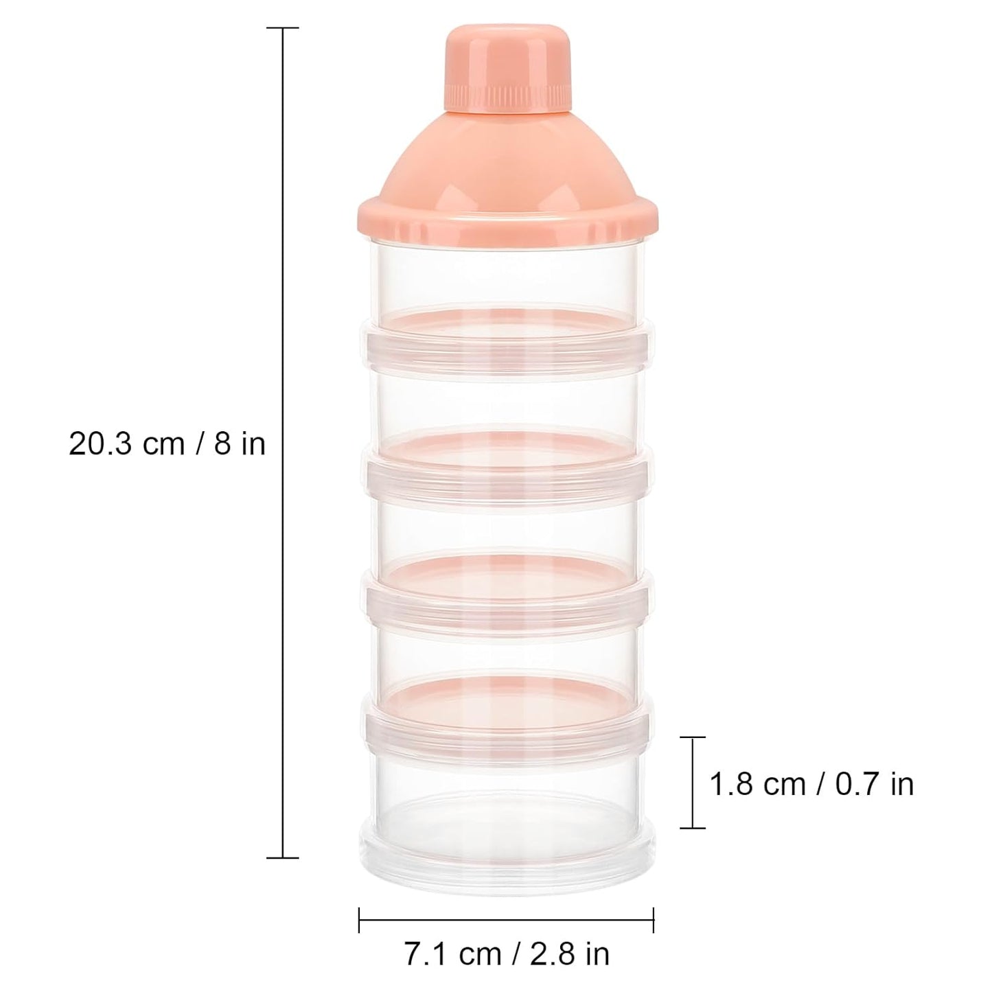 Accmor Formula Dispenser On The Go, 5 Compartments Stackable Formula Container for Travel, Baby Milk Powder Kids Snack Container, BPA Free