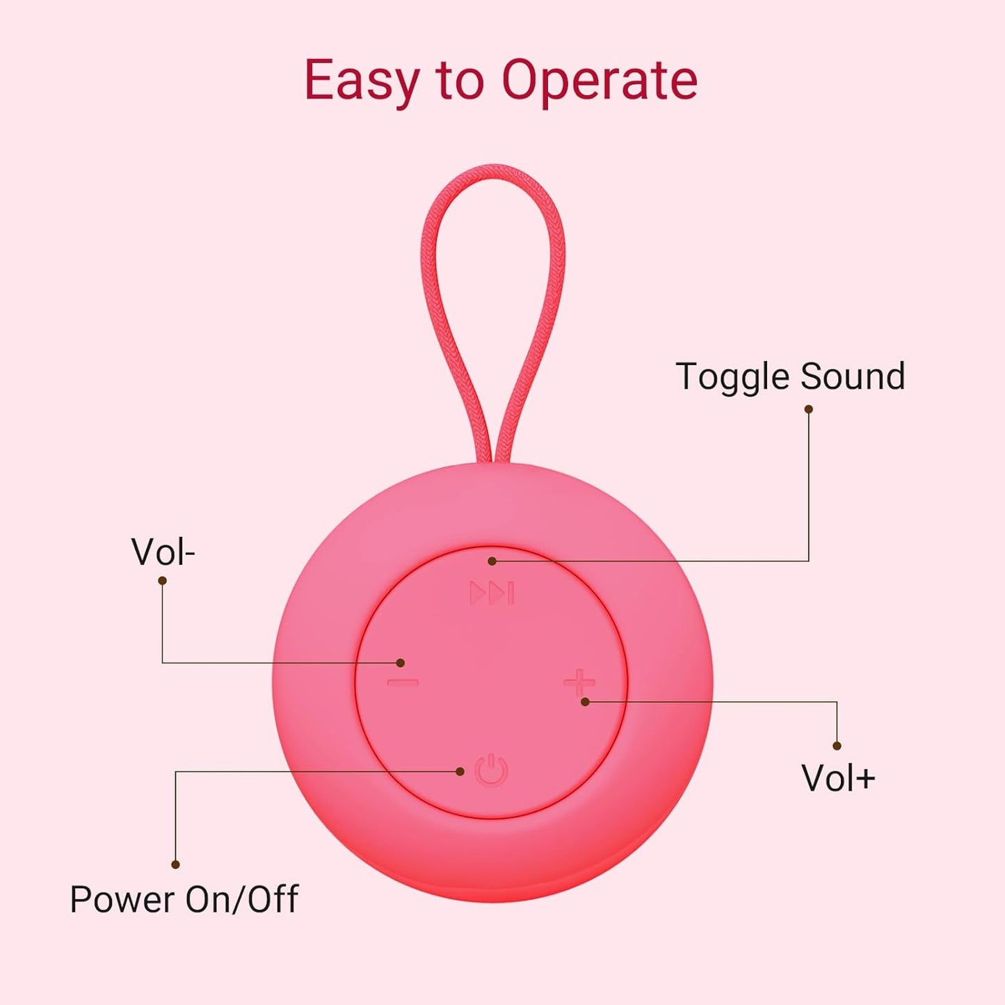 Jaroco Portable Baby Sound Machine [White Noise for Babies Kids Adults][Sleep Soother][12 Soothing Sounds] 15 Hours Battery Life, Registry Gift,Shower,Clips on Baby Stroller Rose