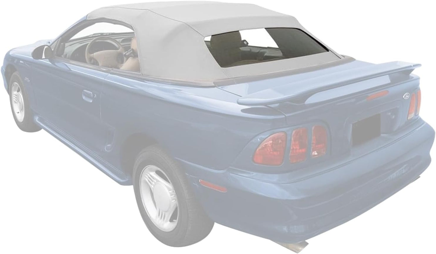 Sierra Auto Tops & Seats Convertible Top for 1994-2004 Ford Mustang - White, Sailcloth Vinyl - Convertible Top Replacement with Heated Glass Window - Mustang Convertible Top, Complete Soft Top