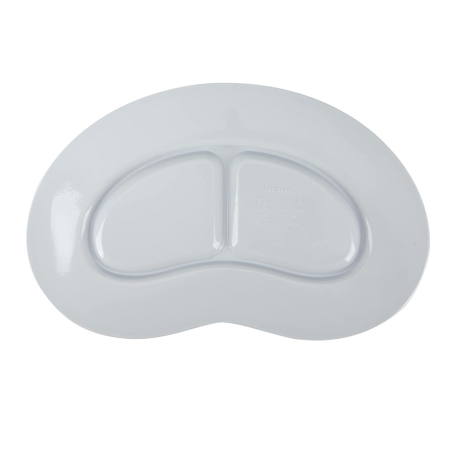 Nuby Sure Grip Miracle Mat 2-Section Plate - Toddler Suction Plate - 6+ Months - Gray