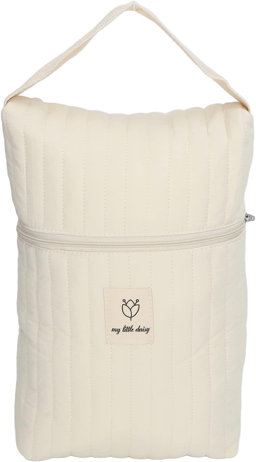 Bnineteenteam Diaper Bag Organizing Pouches,Portable Handheld Large Capacity Cotton Diaper Storage Bag Pouch