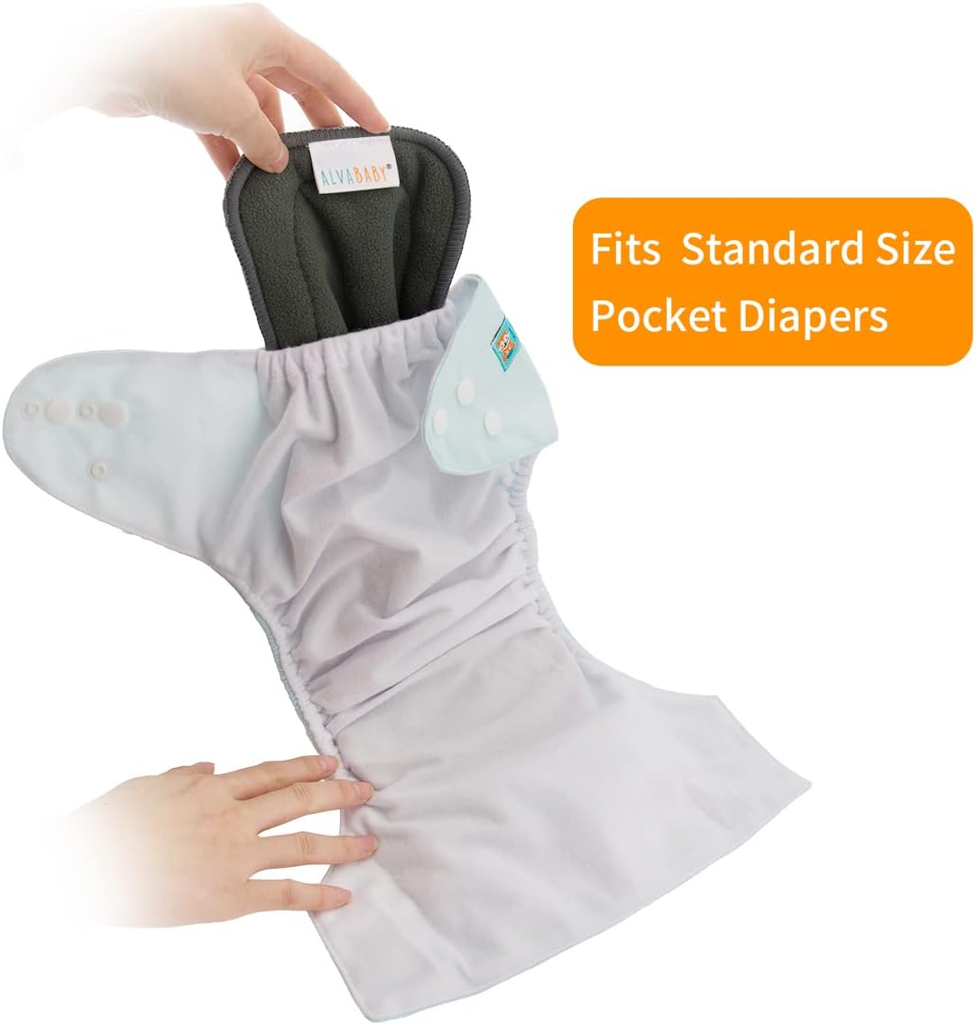 AlVABABY 12pcs Cloth Diaper Inserts,5-Layer Inserts,Reusable Liners for Baby Cloth Diapers12ZTN