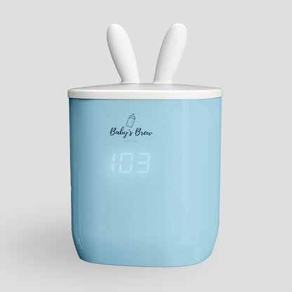 Baby's Brew Portable Bottle Warmer – Cordless Baby Bottle Warmer for Breastmilk & Formula, Rechargeable Travel Milk Warmer, Leak-Proof, Compact, Blue, Adapter Not Included