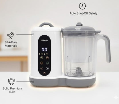 Baby Food Steamer & Blender 2-in-1 | Rapid Steaming, Smooth Purees, BPA-Free Design, Auto Shut-Off, Large Capacity for Homemade Infant Meals & Toddler Nutrition