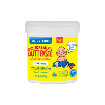 Boudreaux’s Butt Paste Diaper Rash Ointment, Baby Rash Cream Skin Protectant, Fast Relief for Diaper Rash, Soothing Barrier Cream, Original, 2 Ounce Tube (Pack of 6)
