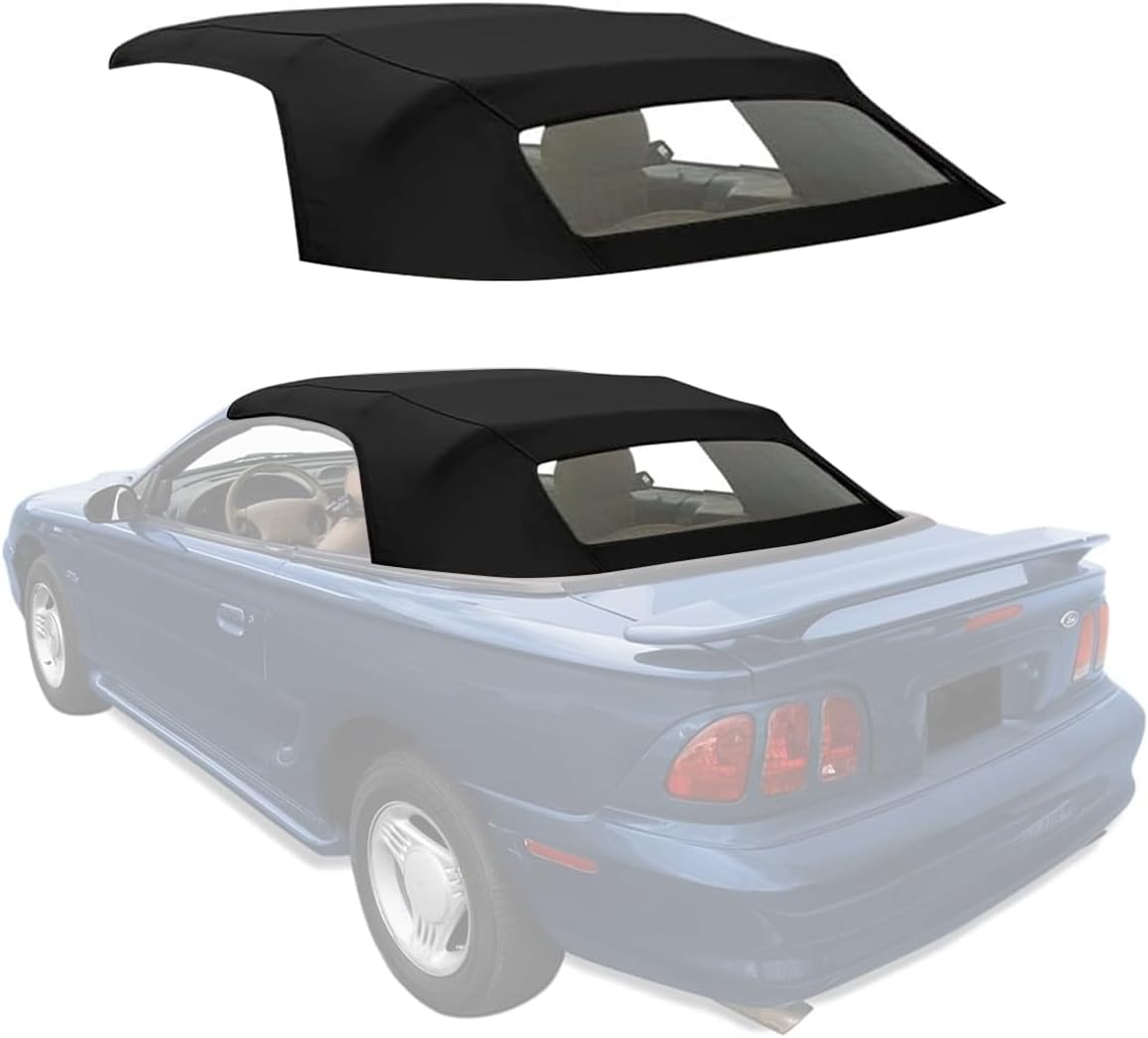 Sierra Auto Tops & Seats Convertible Top for 1994-2004 Ford Mustang - White, Sailcloth Vinyl - Convertible Top Replacement with Heated Glass Window - Mustang Convertible Top, Complete Soft Top