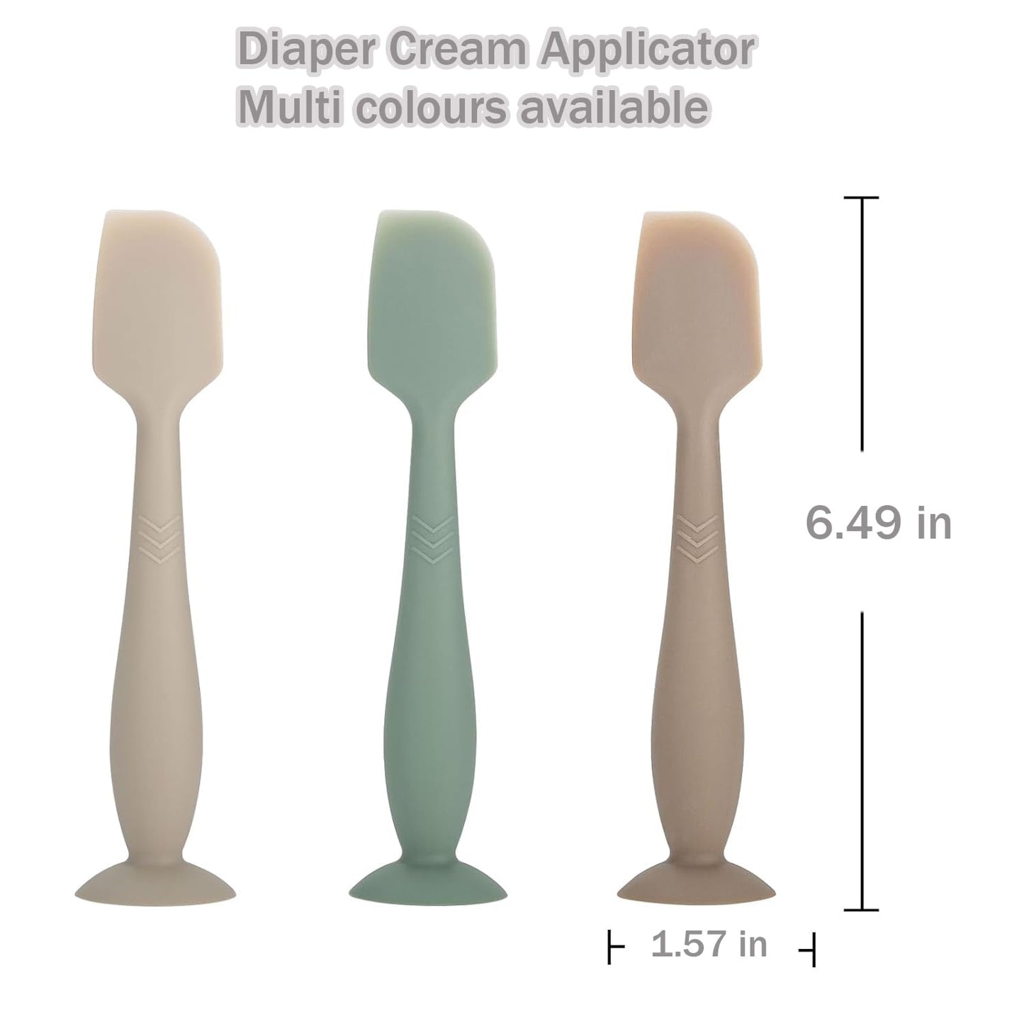 Baby Diaper Cream Spatula - Baby Diaper Rash Cream Applicator for Butt Paste Diaper Cream - Newborn Essentials (gray, green, pink)