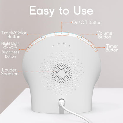 BrownNoise White Noise Machine with 30 Soothing Sounds 12 Colors Night Light and Sound Machine 36 Volume Levels 4 Timers and Memory Function 10 Adjustable Brightness Sleep Machine for Baby Adults Kids
