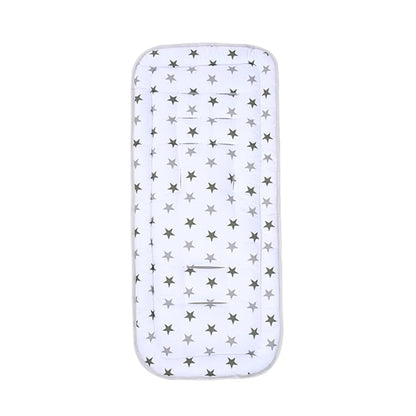 Baby Stroller Seat Liner Kids Pushchair Seat Cushion Mat Universal Breathable Stroller Liner Insert Stroller Cushion Pad Thick Cotton Stroller Liner Seat Pad Cover for Car (White & Gray Star)