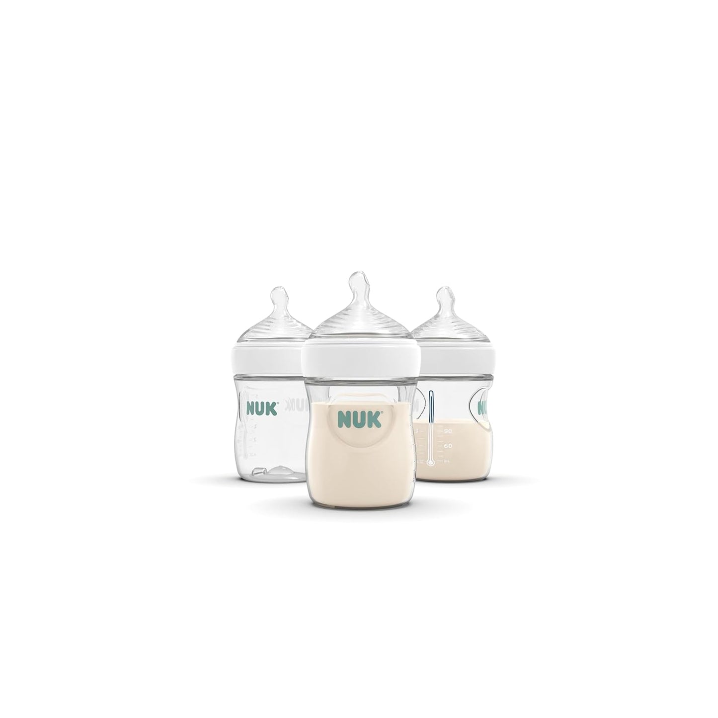 NUK Simply Natural Baby Bottle Nipples - Slow Flow, Silicone, Extra Soft, Anti-Colic Air System, BPA-Free, Pack of 2