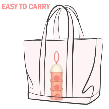 Accmor Formula Dispenser On The Go, 4 Layers Stackable Formula Container to Go, Non-Spill Portable Milk Powder Baby & Kids Snack Container, Pink