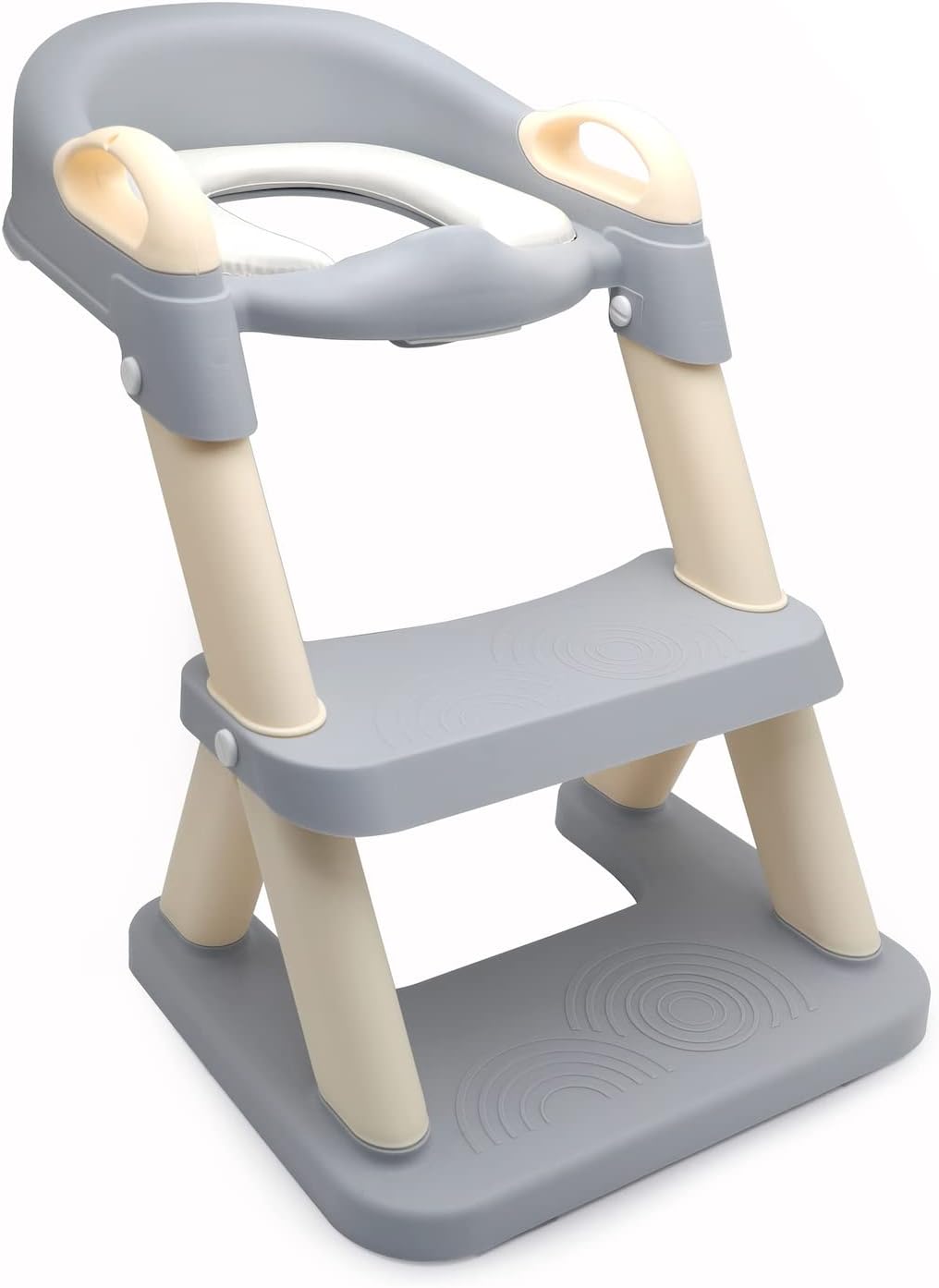 HTTMT- Giraffe Potty Training Toilet Ladder Seat With Upgraded Cushion Step Stool Ladder Toilet Chair/Toilet Trainer for Baby Toddler Kids Children In Pink [P/N: ET-BABY001-PINK STEP]