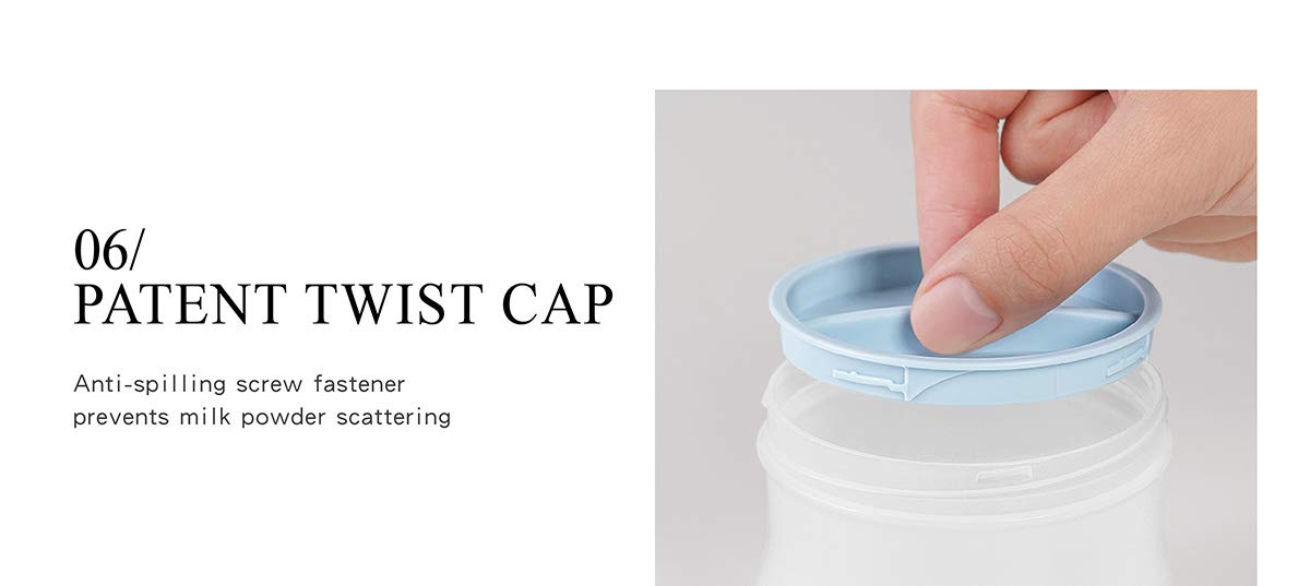 Simba Twist-Lock Stackable Milk Powder Formula Dispenser and Snack Storage Containers, Blue (BPA Free)