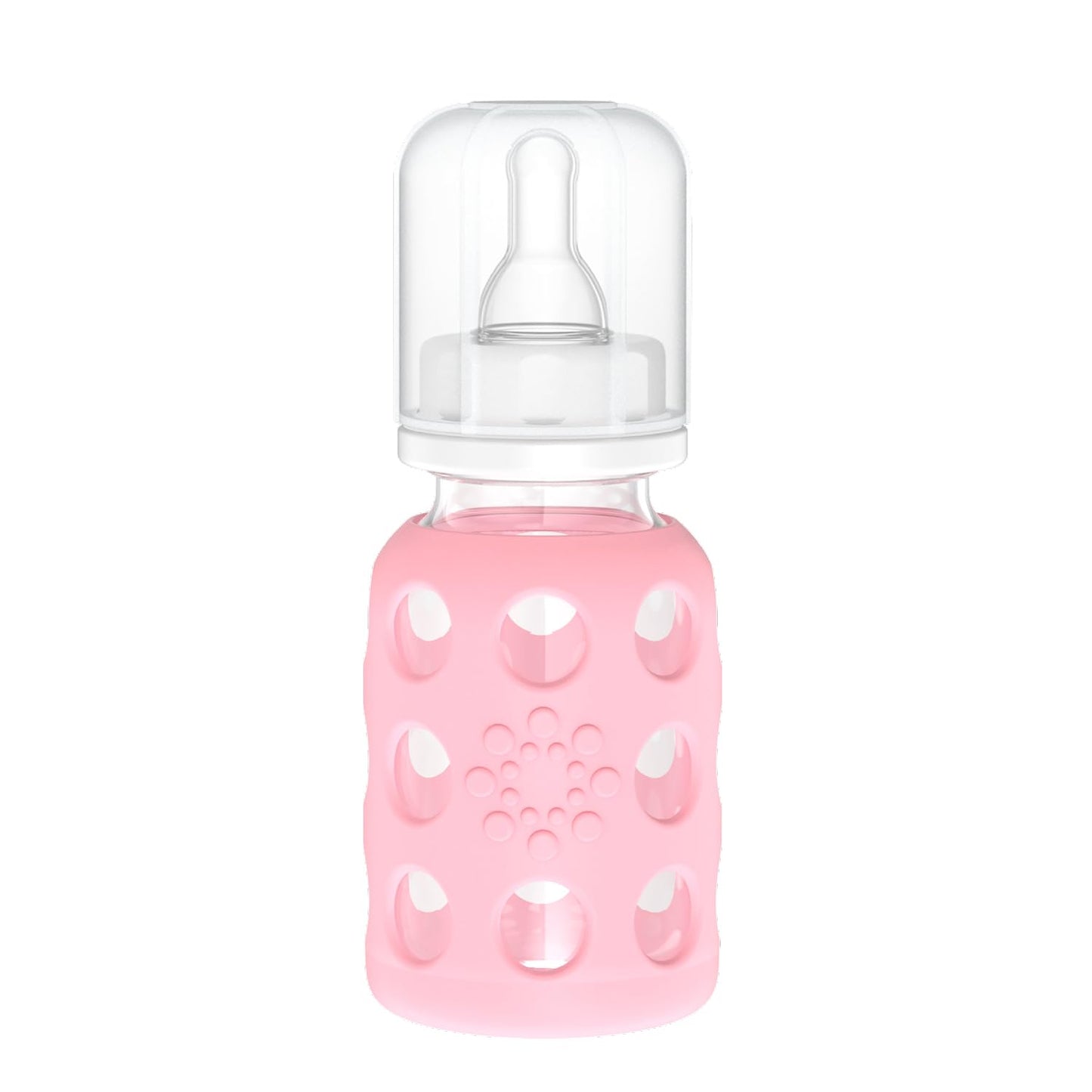 Lifefactory Glass Baby Bottle with Stage 1 Nipple and Protective Silicone Sleeve Cantaloupe, 4 Oz