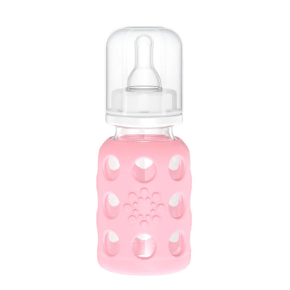 Lifefactory Glass Baby Bottle with Stage 1 Nipple and Protective Silicone Sleeve Cantaloupe, 4 Oz