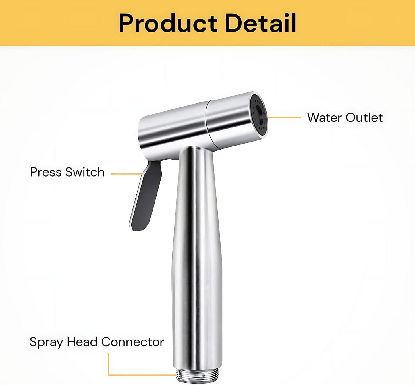 Handheld Bidet Sprayer for Toilet Bathroom Premium Stainless Steel - Adjustable Water Pressure Control Baby Cloth Diaper Sprayer with Superior Complete Bidet Spray Hose Kit